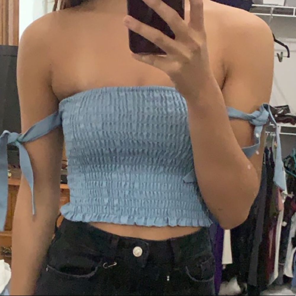 Shein blue tube top